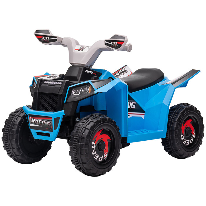 HOMCOM Electric Kids Quad, Міні електричний квадроцикл з функцією руху вперед, Функція заднього ходу, Електромобіль 6 В для дітей 1,5-3 роки, 2,5 км/год, Синій
