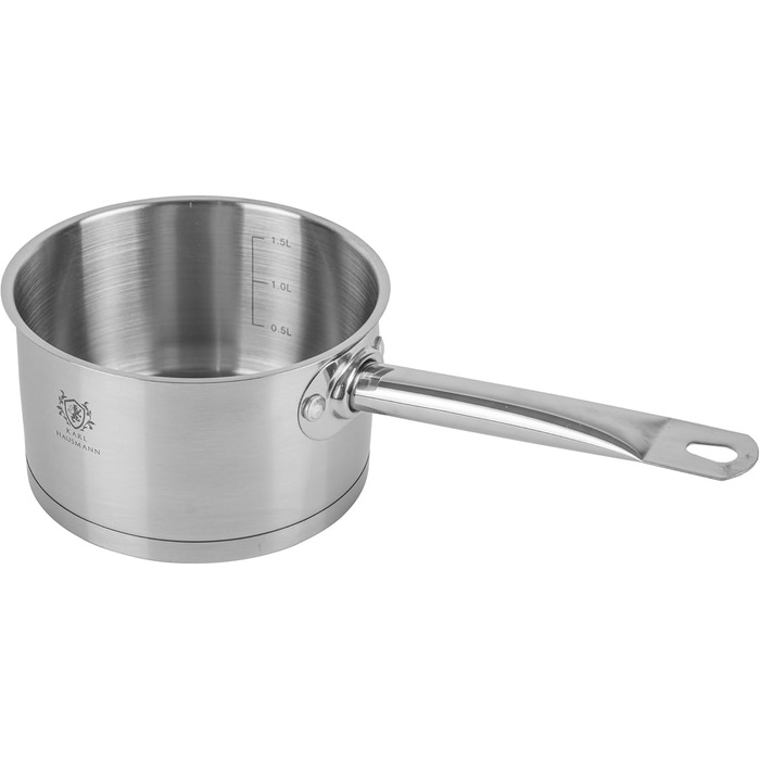 Нержавіюча каструля Karl Hausmann 3.6L з нержавіючої сталі з кришкою (діаметр 20 см) - для всіх типів плит, включаючи індукцію. Ідеально підходить для супу та пасти.