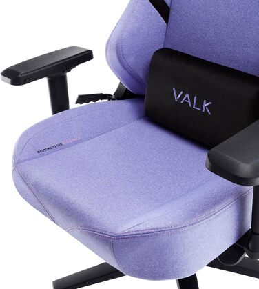 VALK Freya - Ігровий крісло VALK Freya з підлокітниками 4D, спинкою з регулюванням 160°, м'якими подушками з Memory Foam та міцною алюмінієвою основою (Amethyst Flieder, тканина)
