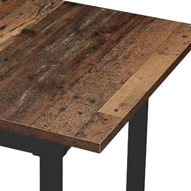 Розсувний обідній стіл B&D Home Anna | 120-160 x 80 см | на 4-6 осіб | з масиву дерева Texas-Eiche | чорне металеве підстав'я | для кухні та їдальні | стиль скандинавський, індустріальний