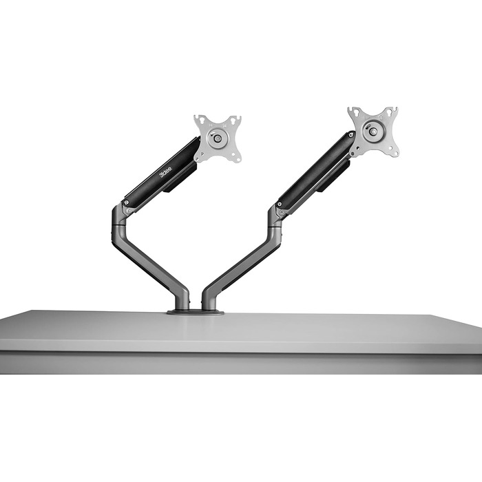 Кріплення для монітора 3IDEE Flexi-Lite: 2 монітори, 17-32 дюйми, до 9кг, VESA 75x75/100x100, регульована висота, сірий колір