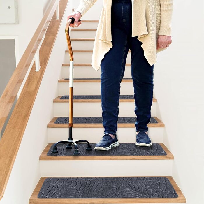 Килимки для сходів Leeko Stair Mats прямокутні 15 шт 76х20 см сірі