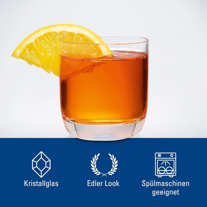 Набір склянок Villeroy & Boch La Divina для віскі, джину тоніку, 4 шт, 250 мл, склокришталь, придатні для миття в посудомийній машині
