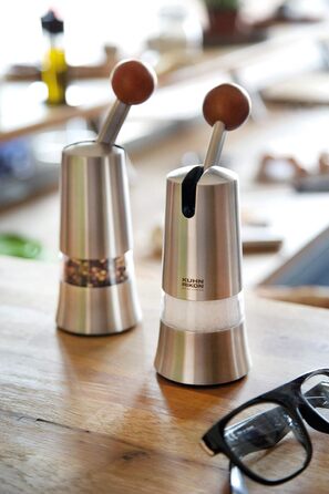 Мельниці для солі та перцю Kuhn Rikon Ratchet Grinder з регульованою керамічною жорна (нержавіюча сталь)