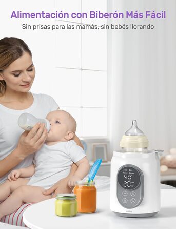Електричний підігрівач для пляшечок Nuliie 6-в-1: для грудного молока та сумішей, з регулюванням температури та автовимкненням, 220V