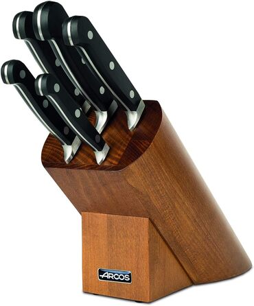 Набір кухонних ножів Arcos Serie Clasica 5 предметів у подарунковій коробці – сталь Nitrum, ручки POM, дерев'яний блок