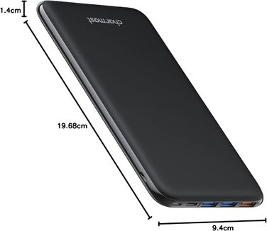 Входи, 4 виходи, сумісний з iPhone, Samsung, Huawei, 26800mAh Power Bank USB C, 3