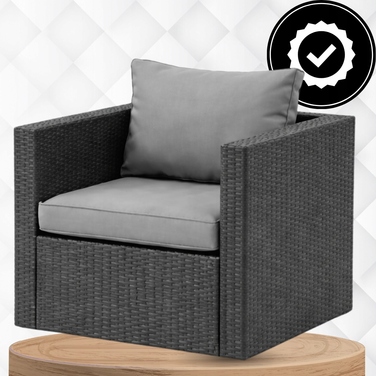 Комплект садових меблів MatMay із пластику, сірий, 4 предмети