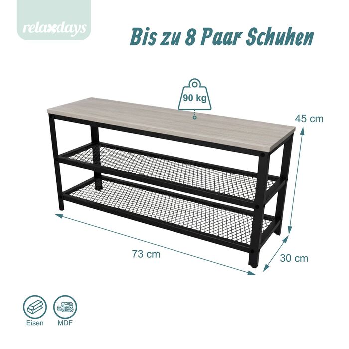 Сховище для взуття Relaxdays з 2 полицями