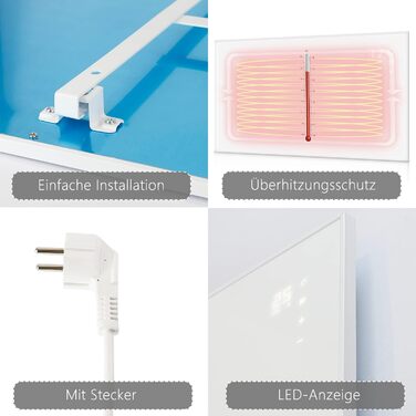 Інфрачервовий нагрівач для стін Mursche 450W з термостатом, Wi-Fi, пультом ДУ та мобільним додатком. Енергозберігаючий електричний нагрівач для дому.