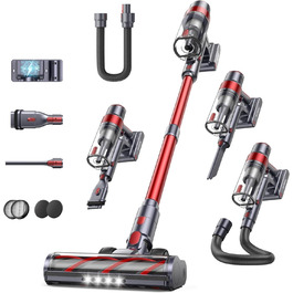 Бездротовий акумуляторний пилосос SunSare 600W з потужністю всмоктування 50000Pa, 65 хвилин роботи, док-станція, автоматичний режим, сенсорний екран, висувний шланг 1м для твердих поверхонь, килимів та шерсті тварин