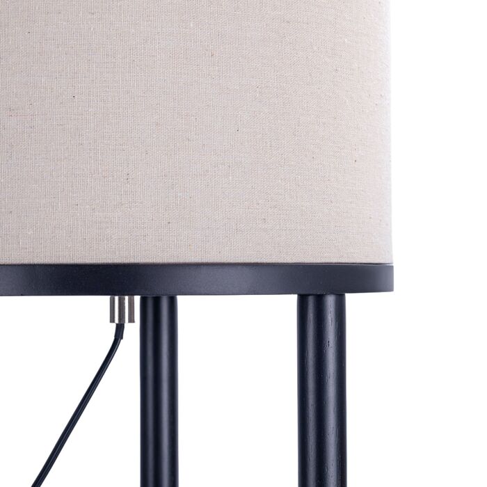 Лампа для читання з трьома полицями та льняним абажуром