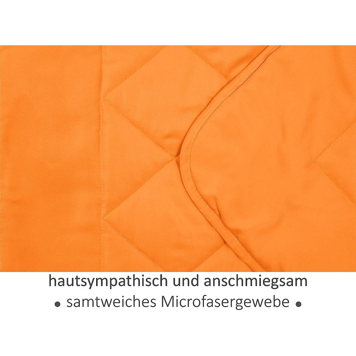 Покривало стьобане з мікрофібри Eko-Tex Стандарт 100-розміри приблизно 135 см x 200 см 732 932, Помаранчевий