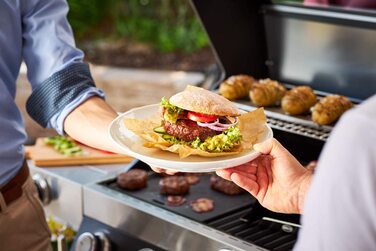 Набір для приготування бургерів RÖSLE 3-в-1 з пресом, вагами та лопаткою, нержавіюча сталь 18/10, чавун з емалевим покриттям