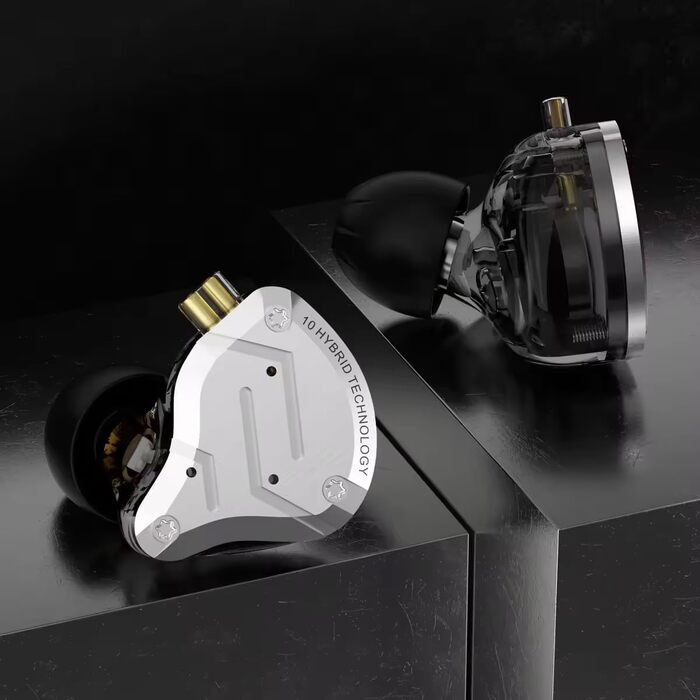 Внутрішньоканальний монітор keephifi KZ ZS10 Pro, 5 динаміків, металеві навушники, знімний кабель, чорний, без мікрофона