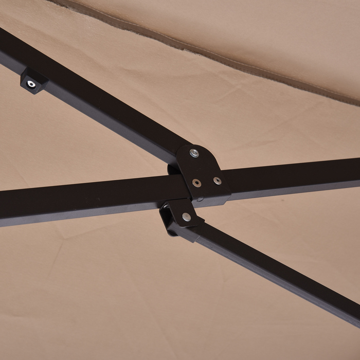 Подвійна парасолька Outsunny Parasol Market з ручною рукояткою овальна 460 x 270 x 240 см в Hellkaffee для саду та патіо