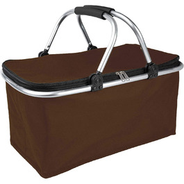 Складна корзина для покупок ONVAYA з функцією охолодження / / складна корзина з кришкою / ізольована корзина господарська сумка складна корзина / складна термокорпус складаний (коричневий)