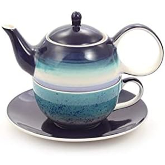 Х НОВИЙ чай teemando для одного Набір 'Льоня керамічний, 4 шт. и горщик 0,4 л, чашка 0,2 л 2 Чай для одного, 2 шт., 2