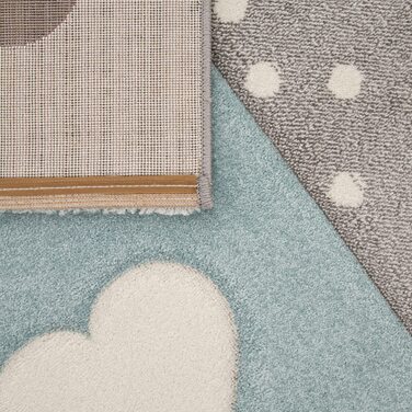 Домашній дитячий килим для хлопчиків і дівчаток, дитячий килим в горошок, зірка, 3D смуга, Колір Синій, Розмір 120 см, круглий