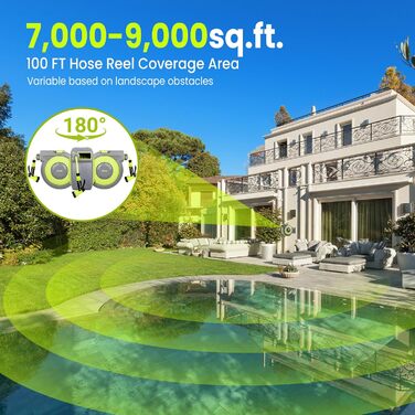 Шланговий барабан настінний автоматичний 32м з набором форсунок для поливу та миття авто