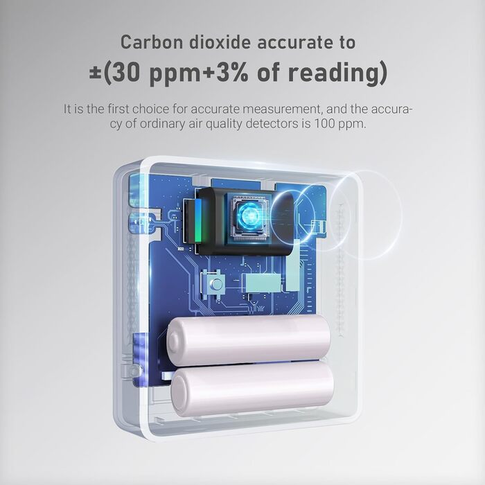 Вимірювач якості повітря Inkbird IAM-T1: CO2, температура, вологість, тиск. Електронний екран, 4 роки роботи від батареї, для дому та офісу