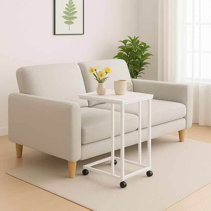 Розкладний столик Relaxdays на колесах у формі C
