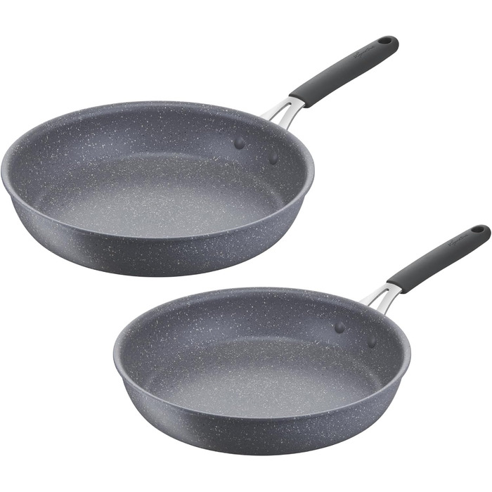 Набір сковорідок Lagostina Tempra Mineral з антипригарним покриттям, 24/28 см, силіконовий гриб, для всіх джерел тепла