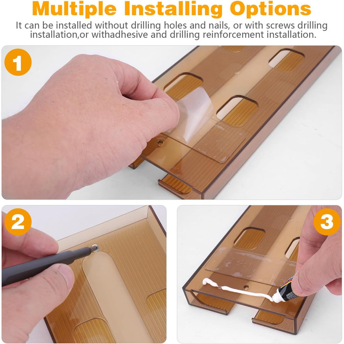 Тримач для келихів вина DESONAUT під полицю, 2 шт., коричневий