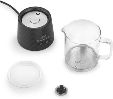 Електричний спінювач молока CASO CappuLatte: гарячий та холодний молочний пінок, 5 функцій, знімний скляний контейнер, для какао та гарячого шоколаду