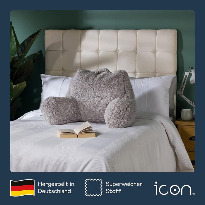 М'яке крісло-подушка для читання з підставкою для спини, Ведмедик, Сірий (1 шт.)