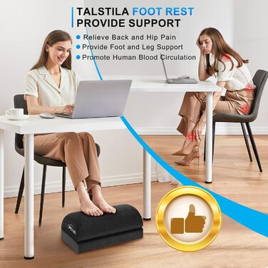 Підставка для ніг під стіл - ергономічна, з memory foam, для офісу