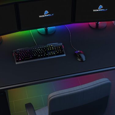 Килимок для миші Titanwolf XXXL 1500x800 мм - великий формат, гнучкий, з гумовою основою, чорний, для геймінгу, преміум якість