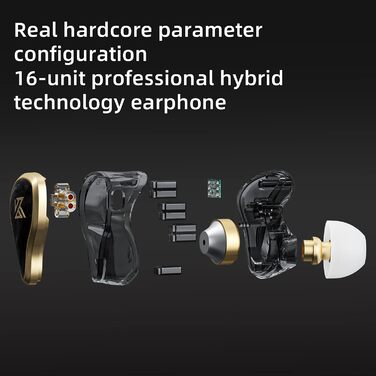 Навушники KEEPHIFI KZ ZAS IEM 16 ОД гібридні 7BA1DD у вушних моніторах з мікро, білим