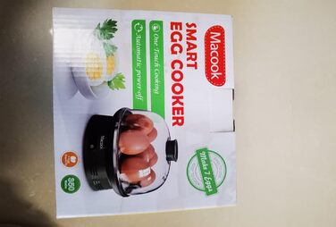 Яйцеварка Macook на 1-7 яєць, комп'ютеризоване керування, яйцеварка зі світлодіодним сенсорним екраном, регулювання твердості, захист від перегріву, яйцеварка з сигнальним сигналом, без бісфенолу А, 350 Вт, жовтий