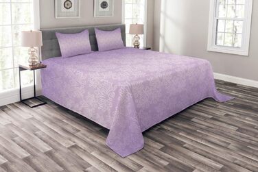 Фіолетовий комплект покривала, барокові мотиви вихору, набір наволочок однотонні, для двоспальних ліжок 220 х 220 см, фіолетовий 220 см х 220 см фіолетовий
