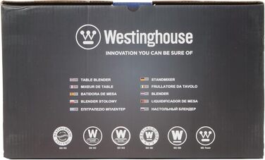 Ретро-блендер Westinghouse, скло 1,5 л, 3 швидкості, імпульсний, 6-лопатевий Ніж, нержавіюча сталь, без бісфенолу А, 600 Вт, червоний