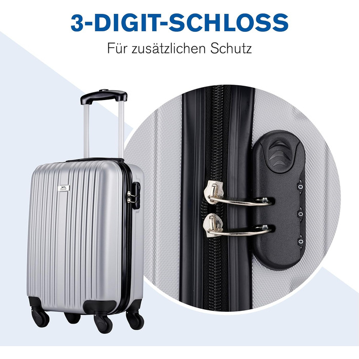 Набір валіз Slazenger - Набір дорожніх валіз із 3 предметів Набір валіз (2 предмети, срібло)