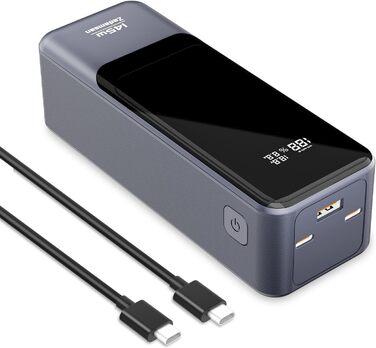 Вт 27000 мАг, 3 порти USB-C PD3.0, швидка зарядка, цифровий дисплей, сумісний з MacBook, iPhone, 145