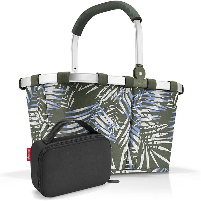 Набір сумка-переноска BK, термокейс OY, кошик для покупок SBKOY з невеликою сумкою-холодильником, (70407003) (стежка джунглів зелений чорний)