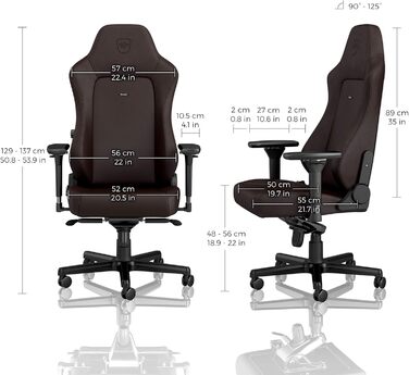 Крісло ігрове Noblechairs Hero Java Edition – шкіряне, ергономічне, до 150 кг, з підтримкою попереку