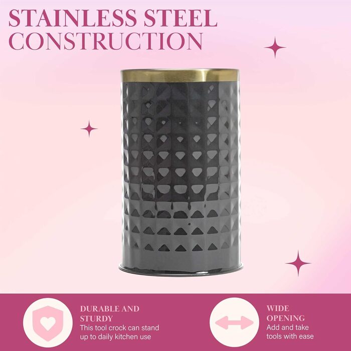 Набір кухонних аксесуарів Paris Hilton: 7 предметів, рожевий та золотий (темно-сірий)