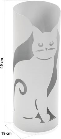 Підставка для парасольки Versa Cats для під'їзду, кімнати або передпокою, сучасний тримач для парасольки, розміри (В х Д х Ш) 49 х 19 х 19 см, метал, колір білий