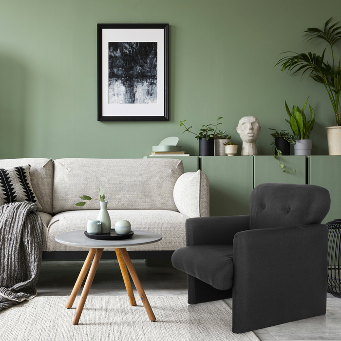 Крісло-релакс CARIPITO, тканина, чорний колір, hjh LIVING