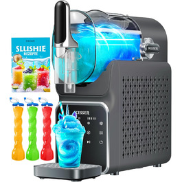 Машина для приготування сляш KESSER® - сляш-мейкер 2л - для сляш, коктейлів, фраппе, молочних коктейлів та замороженого соку - 25 хв та 6 програм - 3 стаканчика та книга рецептів в комплекті, антрацит