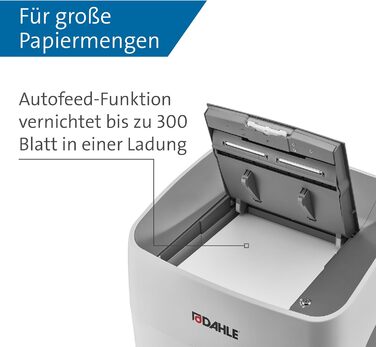 Шредер Dahle ShredMATIC 90 Aktenvernichter з автоподачею, P-4, P5, 300 аркушів, світло-сірий/сірий