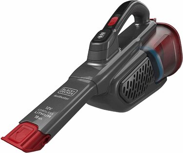 Літієвий пилосос BlackDecker BHHV320B з циклонною дією 12 В, 25 Вт, акумуляторний ручний пилосос із висувною щілинною насадкою та зарядною станцією Акумуляторний пилосос без мішка (20 AW, із зарядним кабелем, титановий/червоний)