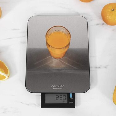 Кухонні ваги Cecotec Cook Control з нержавіючої сталі, LCD-дисплеєм та ретро-дизайном. Водостійка технологія.