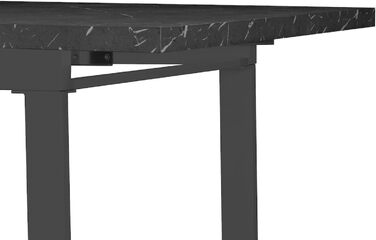 Розсувний обідній стіл B&D Home Anna | 120-160 x 80 см, на 4-6 осіб | стіл для кухні/їдальні з дерев'яними ніжками, чорний | скандинавський/індустріальний дизайн, Texas-Eiche (дуб Техас), 11202-US-EITE (чорний мармур/чорний)