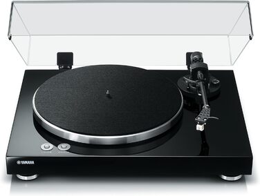 Програвач вінілових платівок Yamaha TT-S303 з ремінним приводом, вбудованим передпідсилювачем, перемикачем Phono/Line, Hi-Fi, чорний