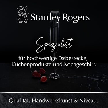 Сталевий блендер Stanley Rogers 500W з 1L скляною колбою, 4-лопатева система + насадка для змішування, 2 швидкості (занурювальний блендер)